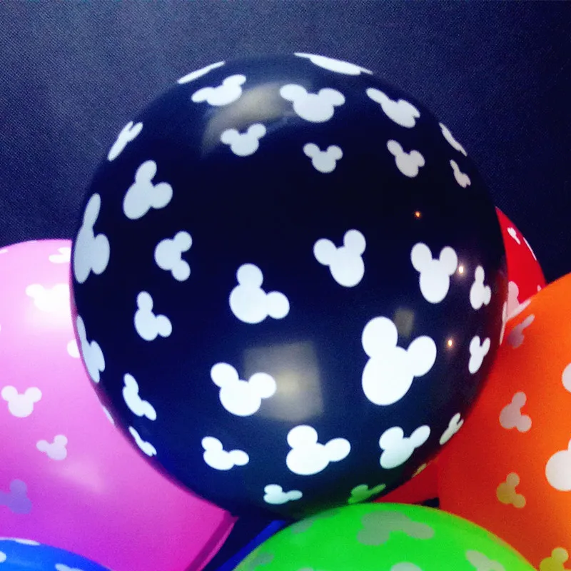 

100% Latex Ball 12inch Red Black Mickey minnie head Latex Balloons Birthday Wedding Globos Party Decoration Air Ballons Kid Toys