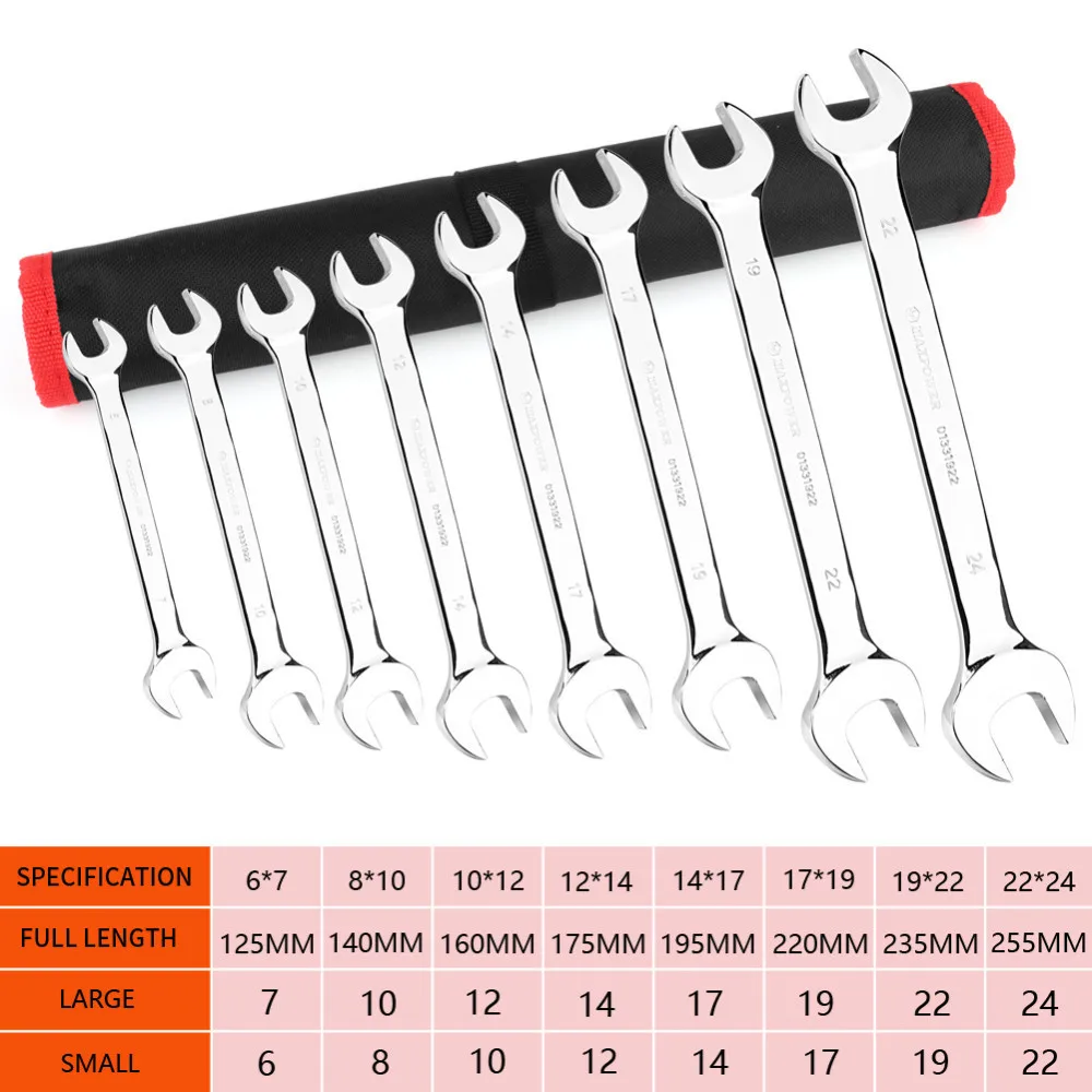 8 шт./компл. двойная коробка гаечный ключ с открытым зевом трещоточная рукоятка гаечный ключ двойной Торцевая головка гаечного ключа кольца универсальный набор инструментов для ремонта автомобиля Высокое качество