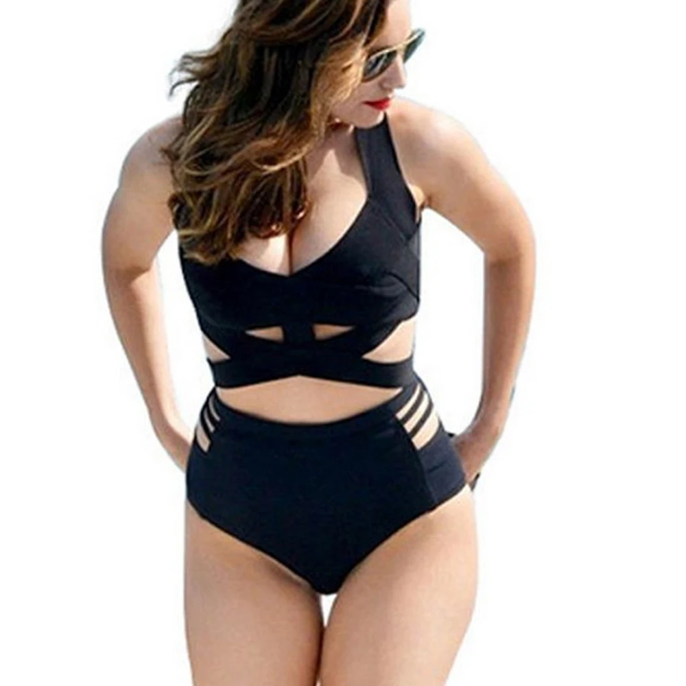 Sexy Black Bikini 2017 Swimwear Women Bondage Swimsuit Plus Size Wrapped Chest Sexy Bandage Bikini Female Mujer Traje De Bano plus-size-black-swimsuit : image Sexy Black Bikini 2017 Swimwear Women Bondage Swimsuit Plus Size Wrapped Chest Sexy Bandage Bikini Female Mujer Traje De Bano plus-size-black-swimsuit