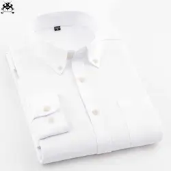 Высокое качество 2018 Англия Стиль Мужские оксфордские хлопковые рубашки одноцветная мужская деловая Повседневная рубашка поло модная