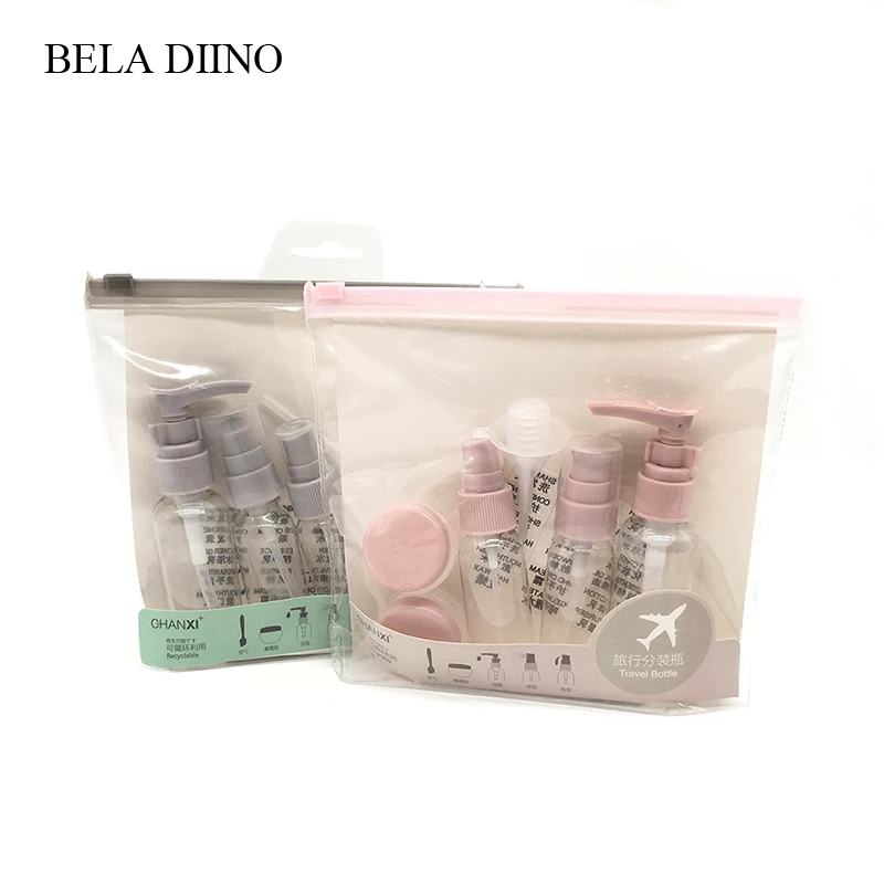 

9PCS Empty Plastic Travel Size Cosmetic Packing Bottles Container Set Makeup Kit 30ml Perfume Atomizer 50ml Lotion Spray Bottle