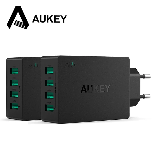 AUKEY Универсальный 4 Порты USB Зарядное Устройство Путешествие Зарядное Устройство Адаптер Для iPhone7 Samsung S6 Smart Телефонов/PC/Mp3 и USB мобильных Устройств