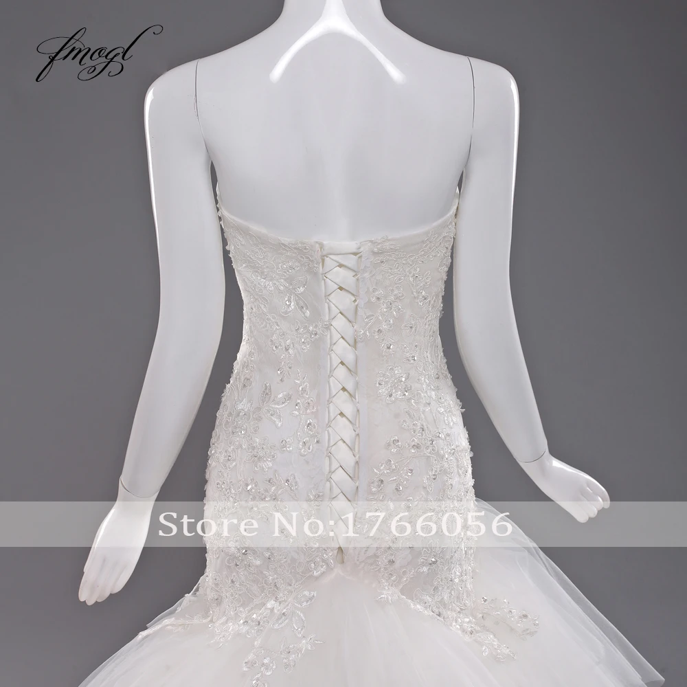 Fmogl Vestido De Noiva Милая Русалка Свадебные платья 2019 аппликации из бисера Часовня