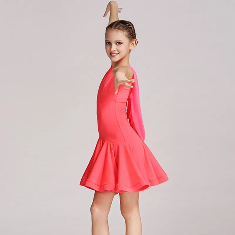 Платье для латинских танцев для девочек, детское платье для латинских танцев для девочек, танцевальные костюмы, одежда для латинских танцев, костюмы для самбы красного цвета без рукавов