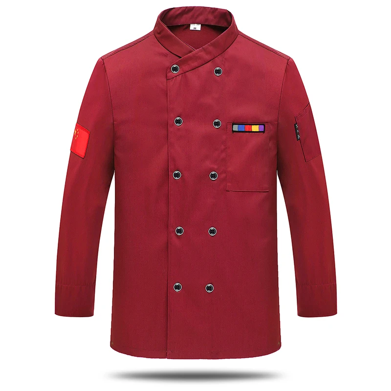 

2018 High Quality Chef Uniforms Clothing Long&Short Sleeve Men Food Services Cooking Clothes 7-Color Uniform Chef Jackets