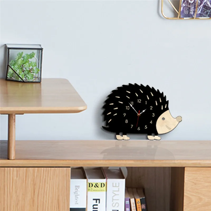 Home fashion creative hedgehog wall clocks Best selling animal clock living room bedroom decor clocks home decor wall hangings