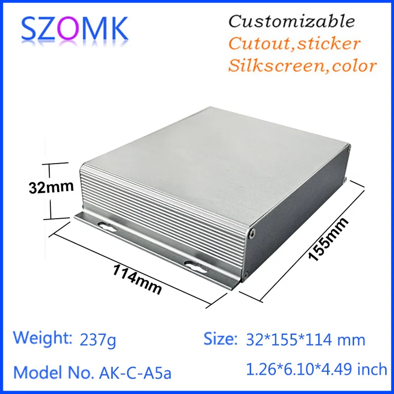 

szomk 4 piece a lot Aluminum box enclosure case diy pcb instrument box electronic project enclosure 32*155*114mm