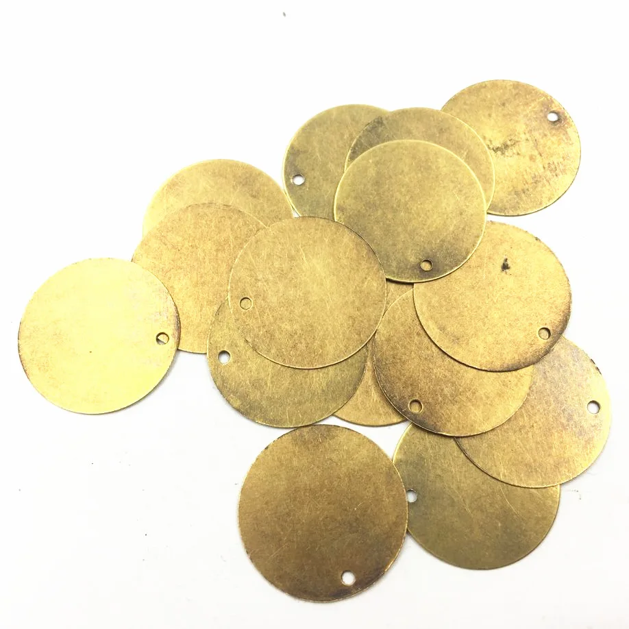 

10Pcs Bag Decoration Ornament Filigree Wraps Bronze Tone Round Alloy Blank Stamping Tag Jewelry DIY Findings 20mm(6/8")