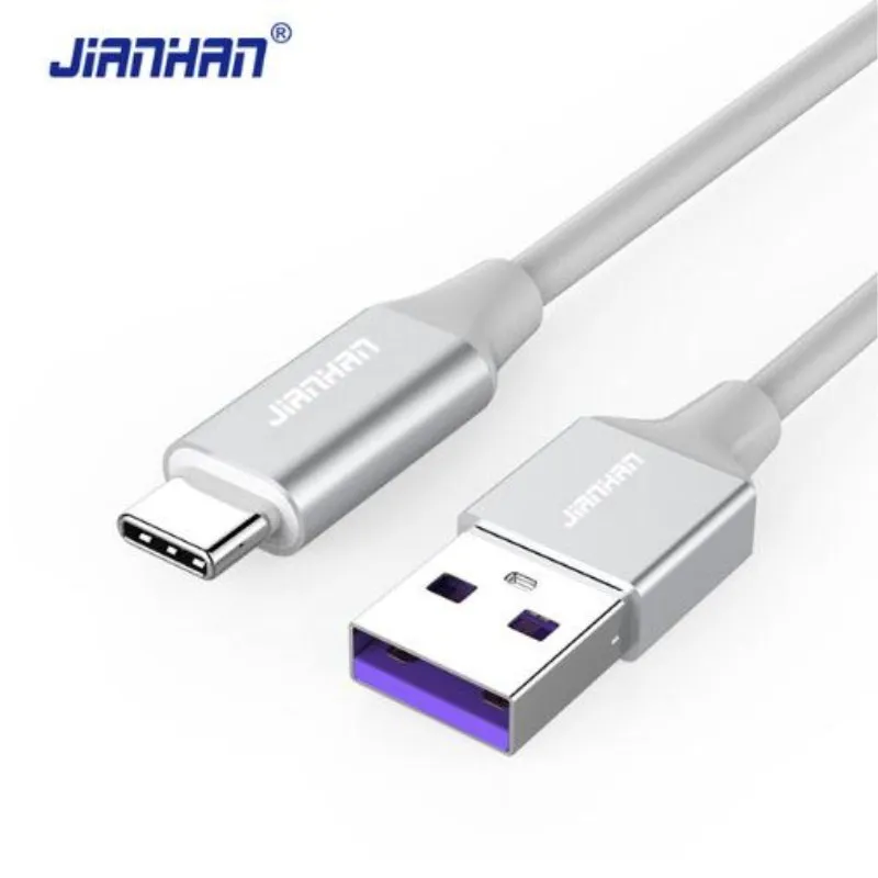 JianHan USB C Проводной Тип C кабель 5 V/5A для быстрой зарядки и передачи данных кабель с разъемом usb-c QC 3,0 для samsung Galaxy S9 Xiaomi Mi6 nintendo переключатель