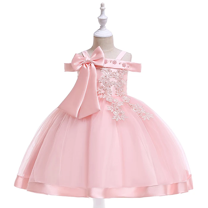 Шелковое платье принцессы с объемным цветком для свадебной вечеринки; платье-пачка с большим бантом для маленьких девочек; модная детская одежда