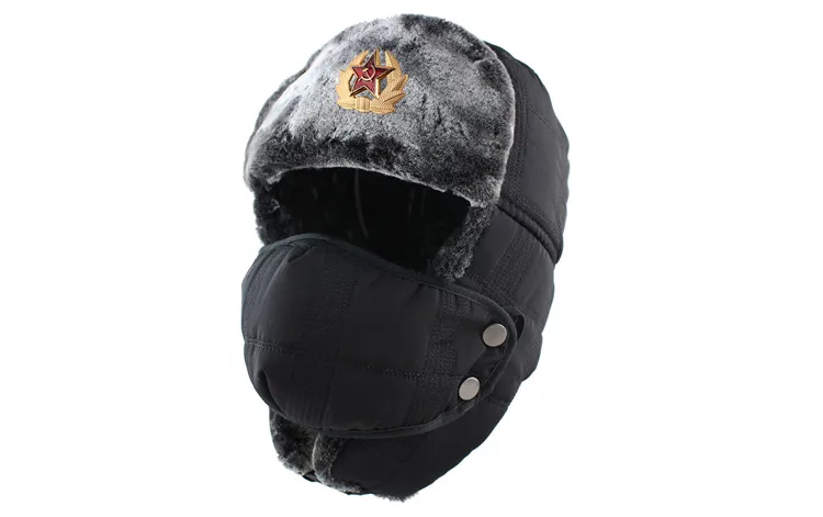 Шапка-ушанка с советским значком для России, для мужчин и женщин, шапки-бомберы, шапка летчика-охотника, зимняя шапка из искусственного меха, мужская маска для лица, снежные шапки