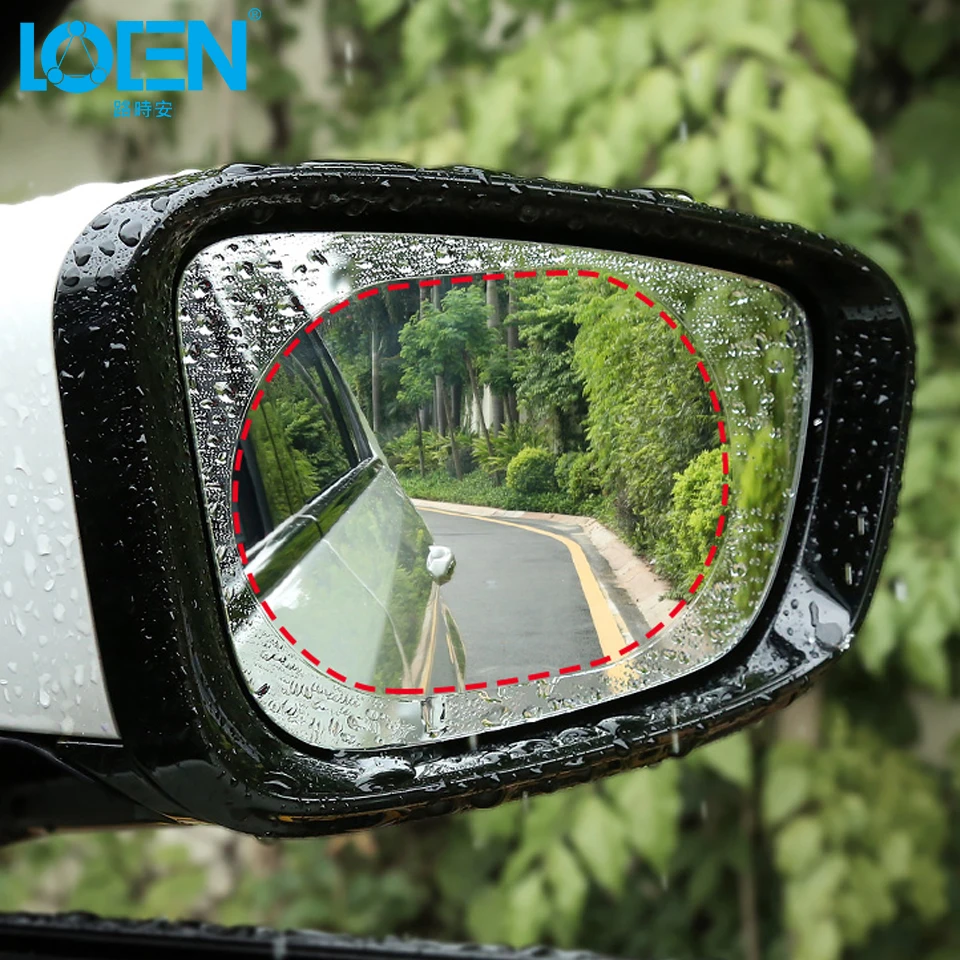 2Pieces Car Rainproof Rearview Mirror Film Sticker Car Mirror Window Clear Film Anti glare Anti