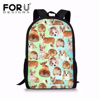 

FORUDESIGNS Corgi Pug Women Backpack Printing School Backpacks for Teenage Girls Children Bookbag Casual Rucksack Mochila Infant