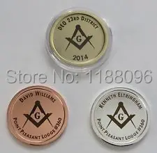 

Low price Custom Masonic Coin Token cheap custom Laser Engraving coins hot sales OEM masonic LOGO coins