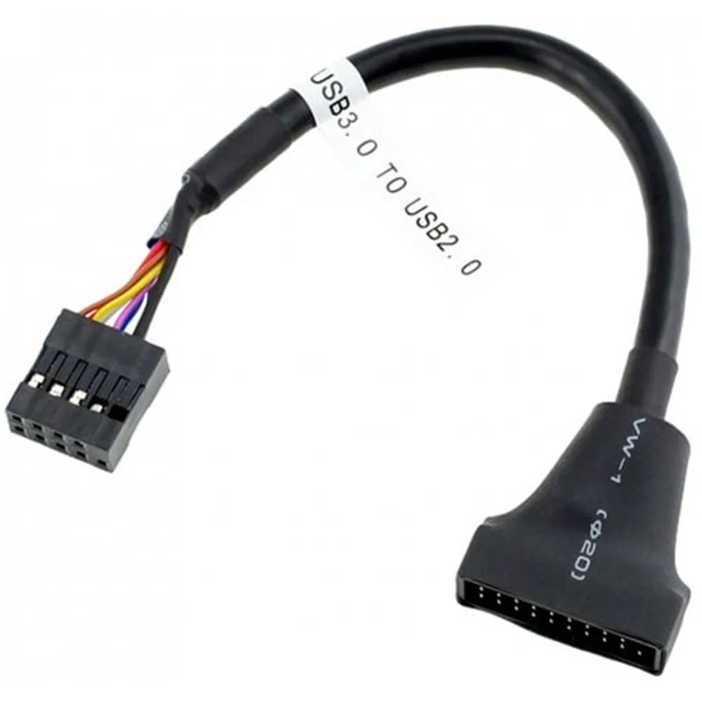 

19/20 Pin USB 2.0 TO USB 3.0 Female To 9 Pin Male Motherboard Header Adapter Cord Z09 Drop ship