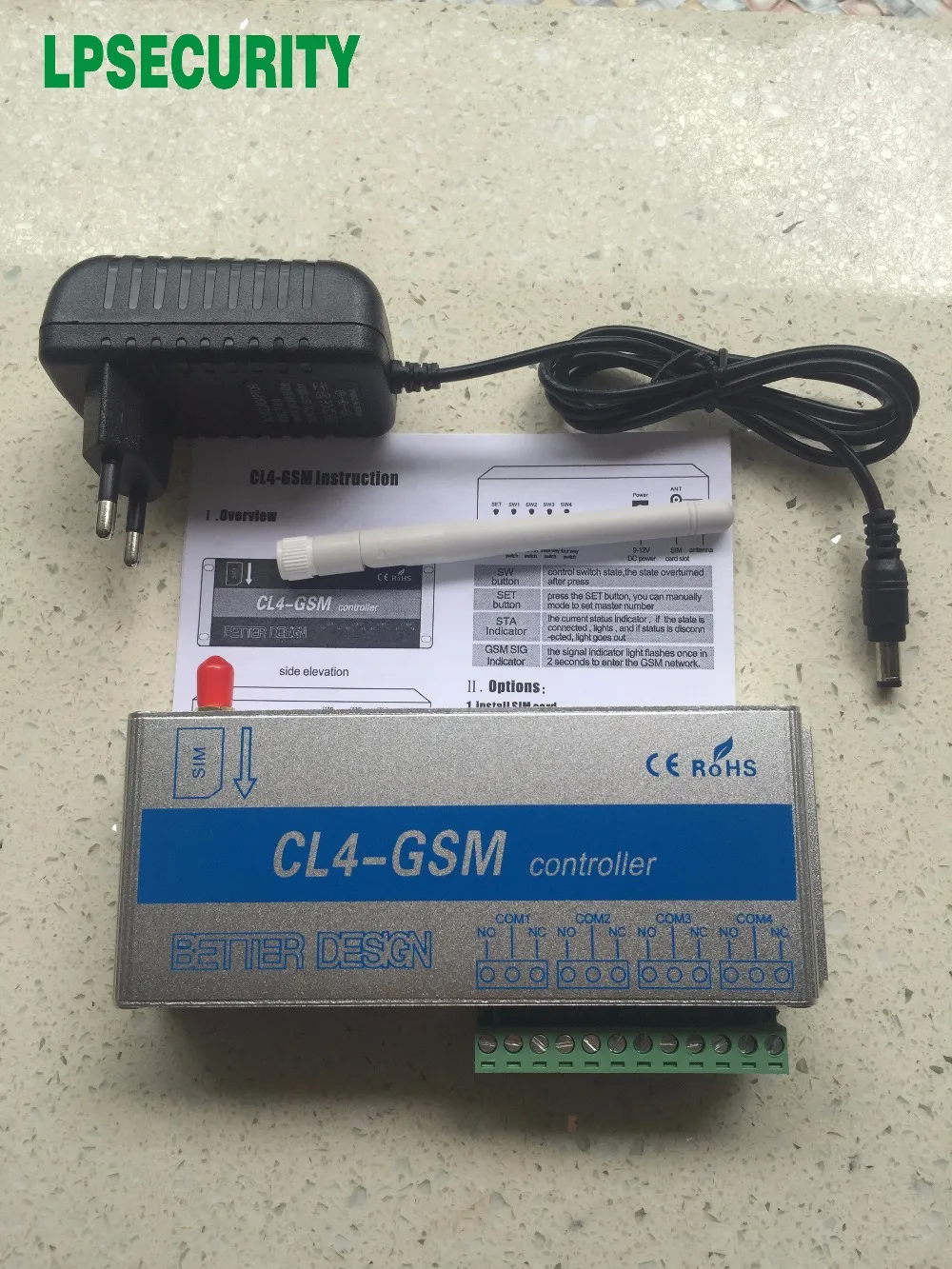 

Cheap CL4-GSM intelligent controller 4-way wireless GSM Receiver & Switch for gate openers for smart home