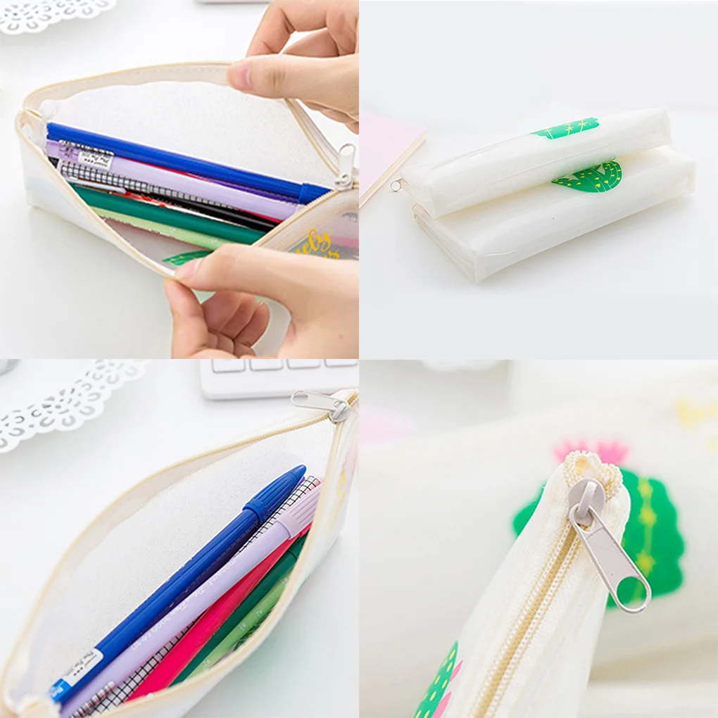 

Students Cartoon Cactus Aloe Pencil Case Stationery Pen Pouch Cosmetic Bags Organizer Case Bag