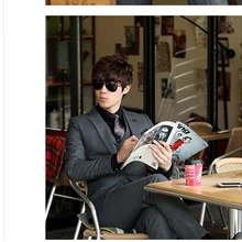 Высокое качество, 3 шт., серые, с острым отворотом, на одной пуговице, модные мужские костюмы Custume Homme Personal Terno Masculino, модные, тонкие, красивые