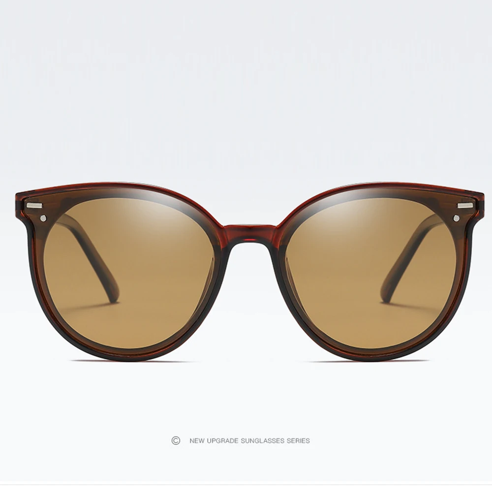 Lentes De Sol Mujer, поляризованные солнцезащитные очки, Ретро стиль, большие размеры, женские модные солнцезащитные очки, поляризованные зеркальные солнцезащитные очки, линзы для женщин - Цвет линз: Коричневый