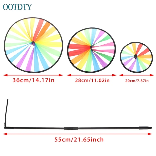Colorful Rainbow Triple Wheel Wind Spinner Windmill Garden Yard Outdoor Decor #330 6