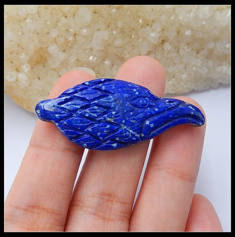

Natural Stone Carved Bird Head Lapis Lazuli Cabochon 45x19x6mm 7.49g semiprecious stone beauty jewelry accessory