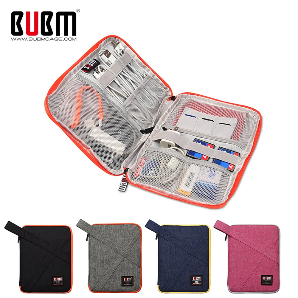 BUBM Travel Cable Bag Electronics Organizer, Digital Storage Bag for USB Cable, Earphone Wire, Pen, Power Bank Travel Kit Case