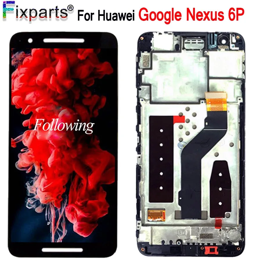 

Huawei Google NEXUS 6P LCD Display Touch Screen Digitizer Panel Assembly With Frame Replacement For 5.7" Huawei Nexus 6p LCD