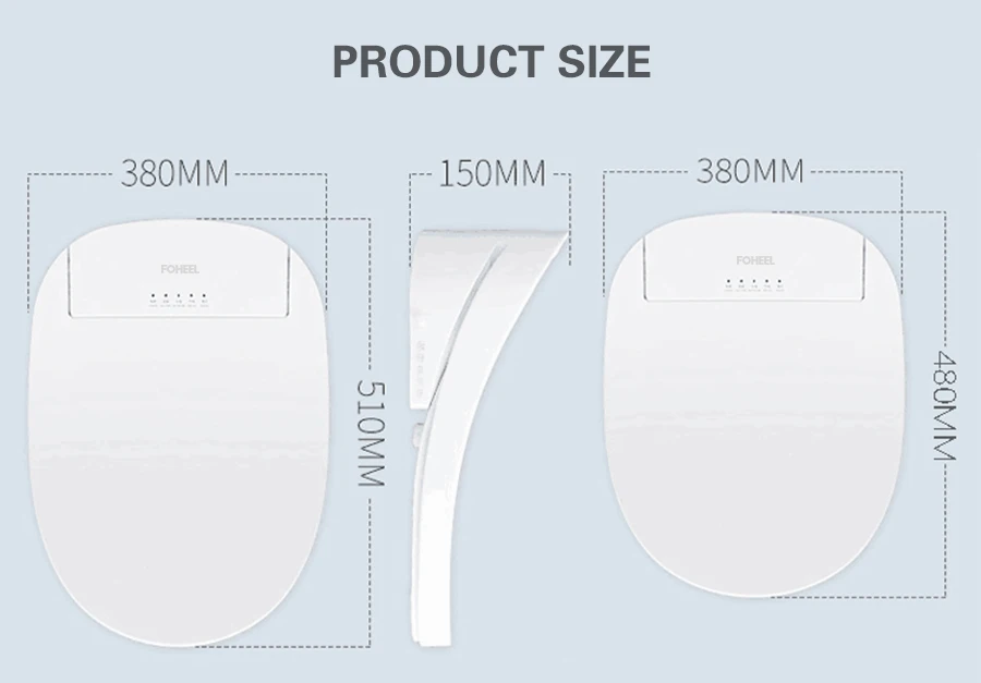 FOHEEL "умное" сиденье для унитаза, электрическое биде, Смарт-биде с подогревом, сиденье для унитаза, светодиодный светильник, унитаз, смарт-Чехлы для унитаза