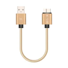 Original MK 25cm Micro B USB 3.0 Data Sync Charging Short Cable 2.4A Data Cable For Samsung USB Charger Note3 S5 Thshiba WD