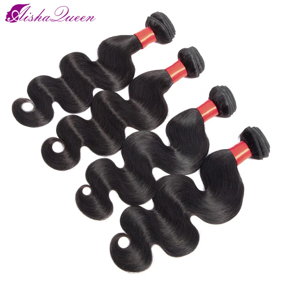 Aisha Queen 100% Human Hair Bundles Peruvian Body Wave Hair 4 Piece
8-26 Inches Natural Color Non Remy Hair Extensions