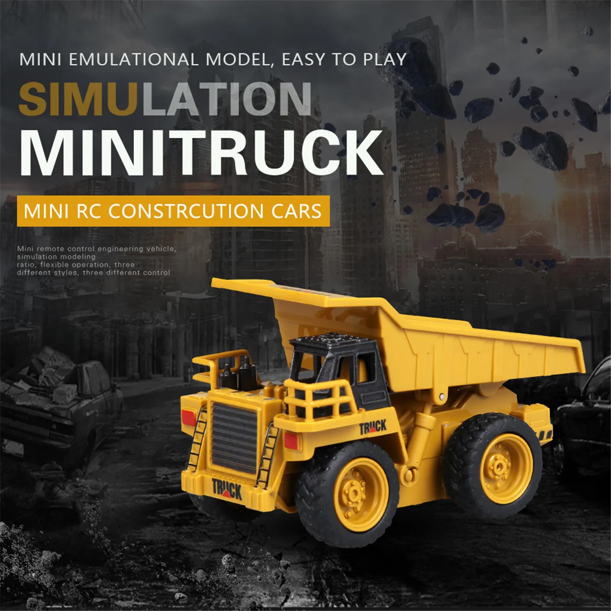 Mini RC Truck Toy Dump Truck Cars Children Excavator Crane Bulldozer Remote Control Electric Toys Model Engineering Vehicles