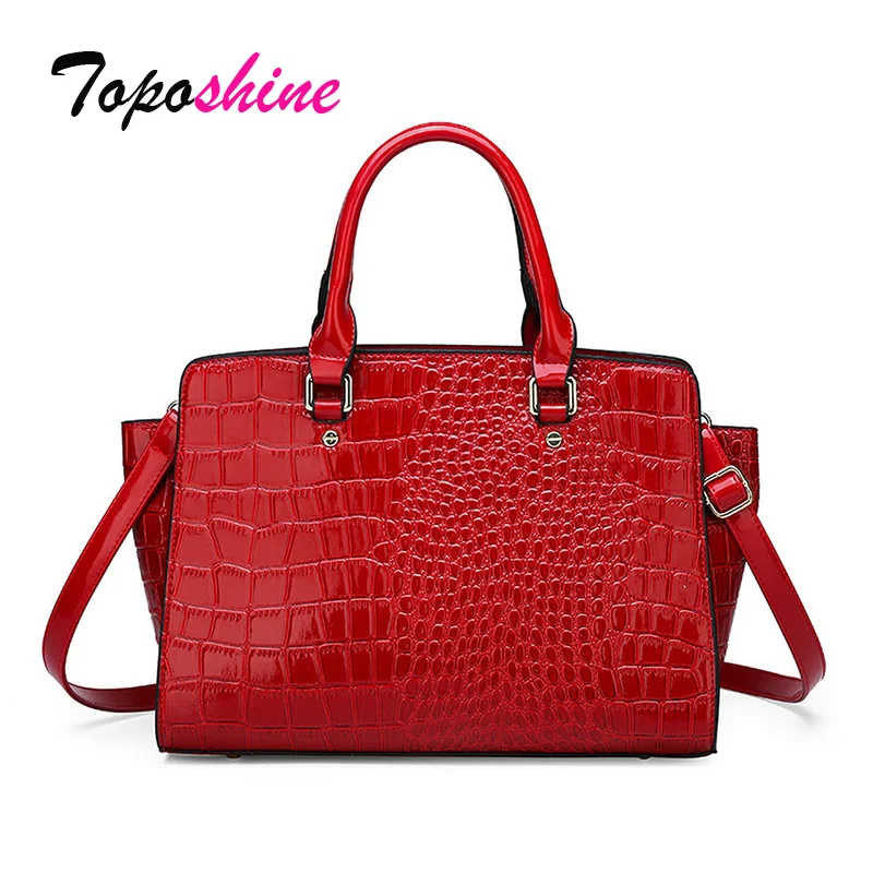 

Toposhine Women Handbags Crocodile Pattern Luxury Women Bags Fashion Lady Shoulder Crossbody Bags Female 2019 Big Tote Lady bags