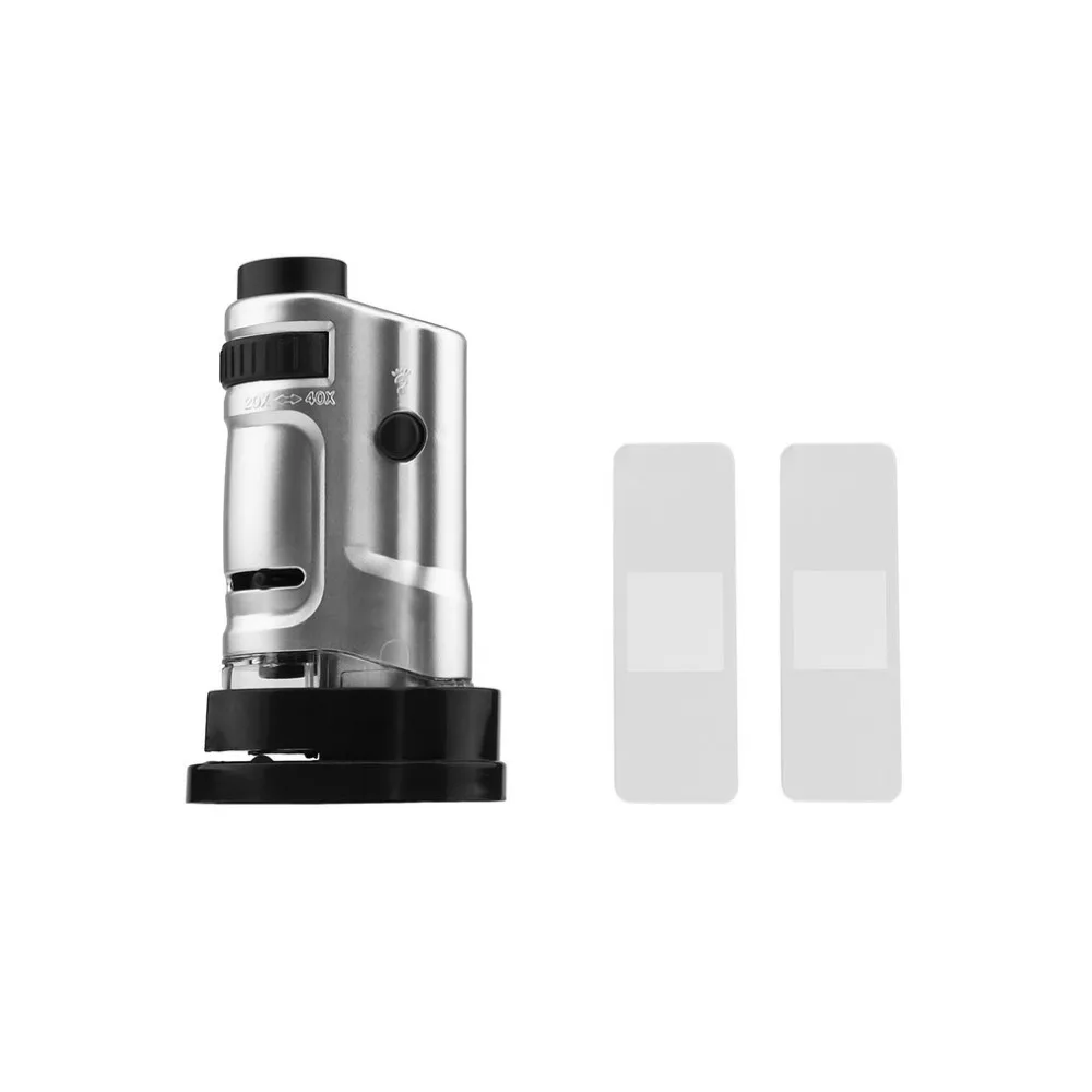 

Mini Portable Microscope Zoom 10081-8 20X-40X Jewelry Currency Detecting Microscope With LED Illumination Magnifier Loupe