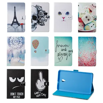 

Cute Cat Owl Skull Print PU Leather Case For Samsung Galaxy Tab A 8.0 2017 T380 T385 SM-T385 8'' Tablet Cover Case