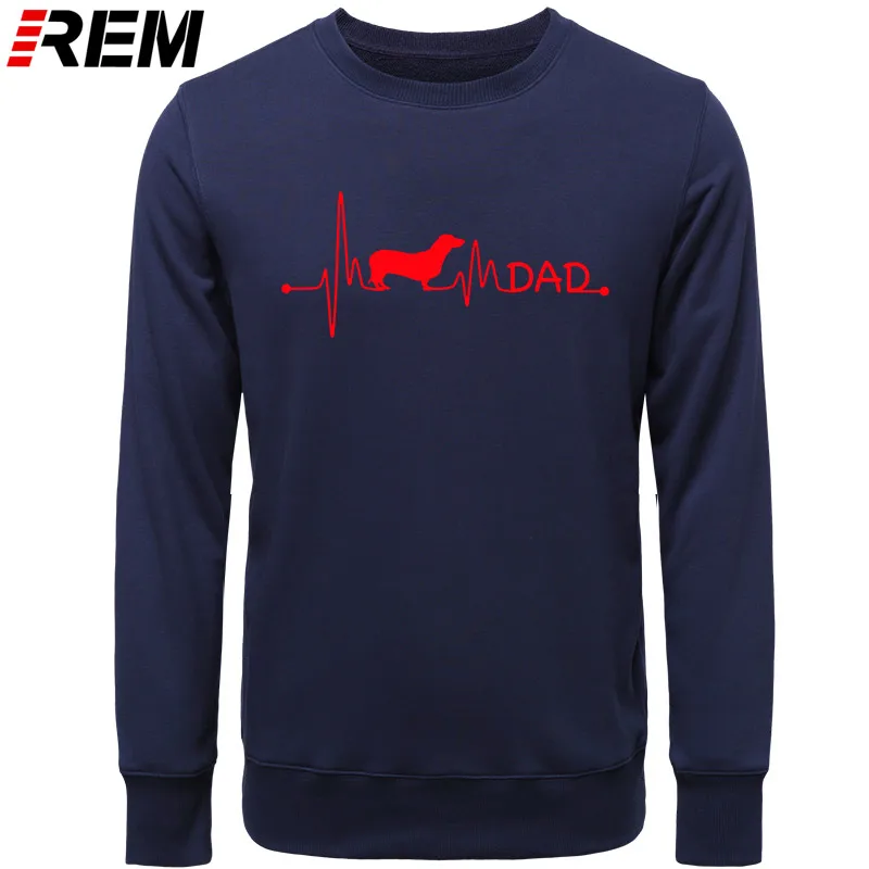 NAVY RED Худи rem heartbeat pulse line dachshund teckel, подарок для папы, собаки, на заказ, с круглым вырезом, стандартные осенние толстовки для фитнеса, толстовки - Цвет: NAVY RED
