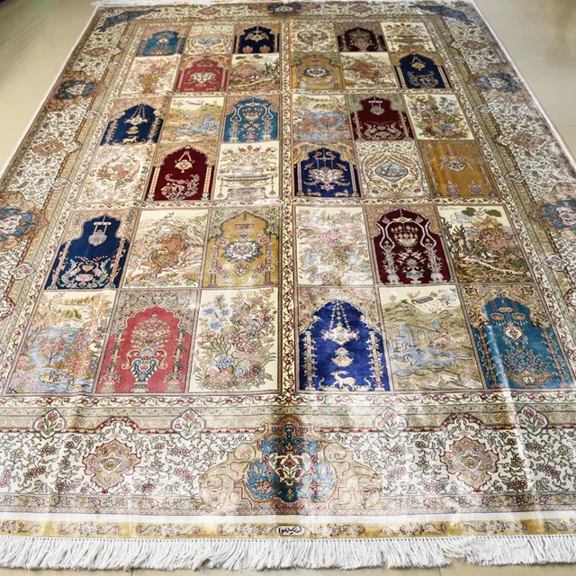 Mingxin 6 56x9 84 Feet Geometry Rugs Four Season Oriental Rug Mingxin 6 56x9 84 Feet Geometry Rugs Four Season Oriental Rug Handmade Silk Persian Carpet
