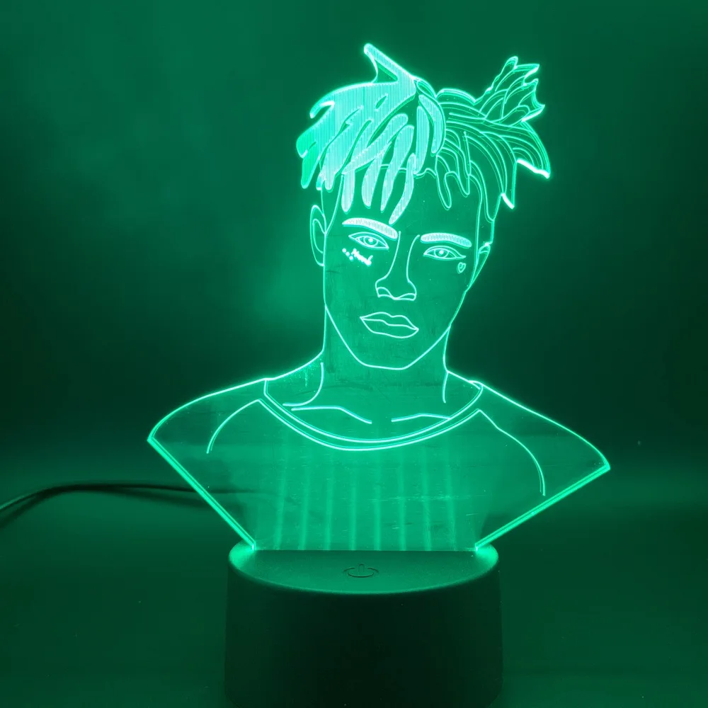 3d лампа знаменитостей певица XXXTentacion фигурка ночной Светильник для фанатов подарок домашний Декор Светильник Jahseh Dwayne Onfroy светодиодный ночной Светильник