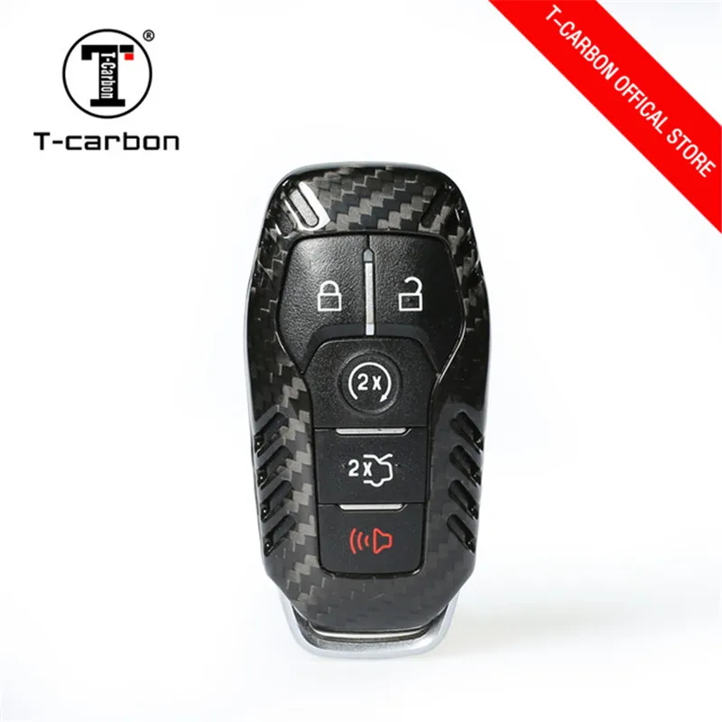 Чехол для ключей из углеродного волокна для FORD FUSION MONDEO Mustang F-150 LINCOLN EDGE EXPLORER MK 5 Кнопка стайлинга автомобилей