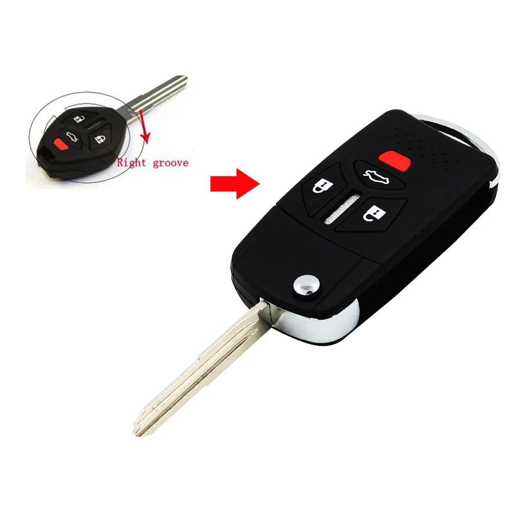 66Folding Flip Remote Key Shell Case fob Key For Mitsubishi Galant Eclipse Endeavor Outlander 4 Buttons Right Blade