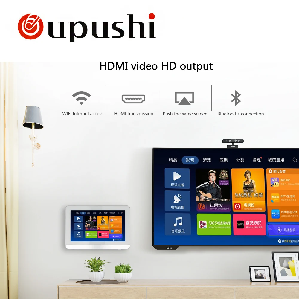 7 дюймовый сенсорный экран OUPUSHI A7 усилитель мощности настенный с Wifi /