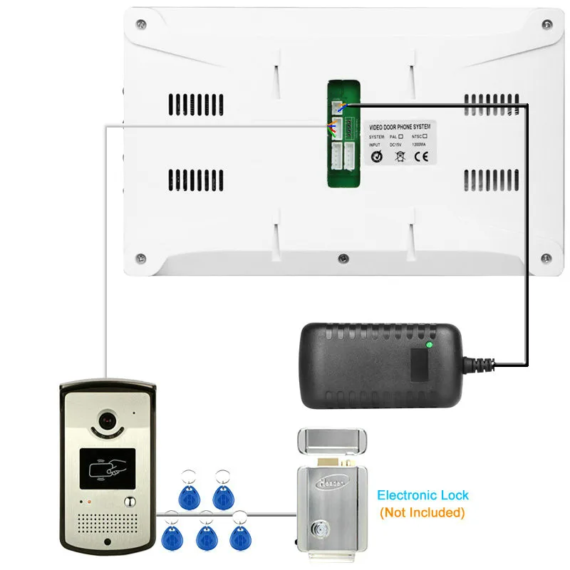 YobangSecurity Домашняя безопасность 7 дюймов видео дверной звонок телефон двери RFID Контроль доступа камера монитор дверной звонок Домофон Система