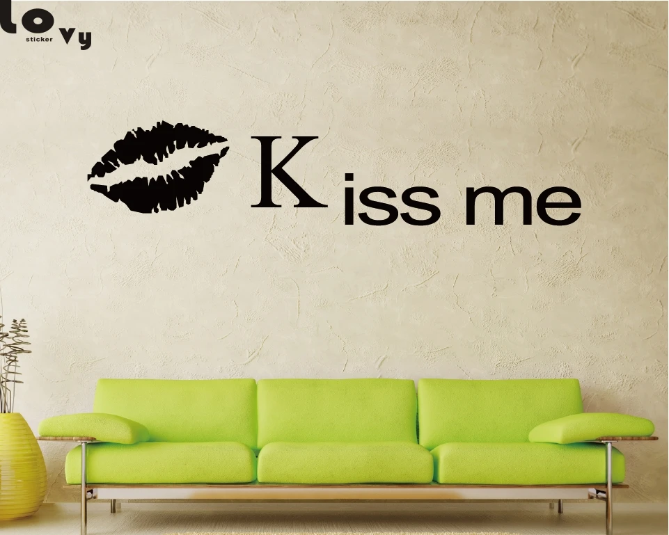 Kiss /& Lips Decal Vinyl Wall Sticker Art Home Sayings Popular Bedroom