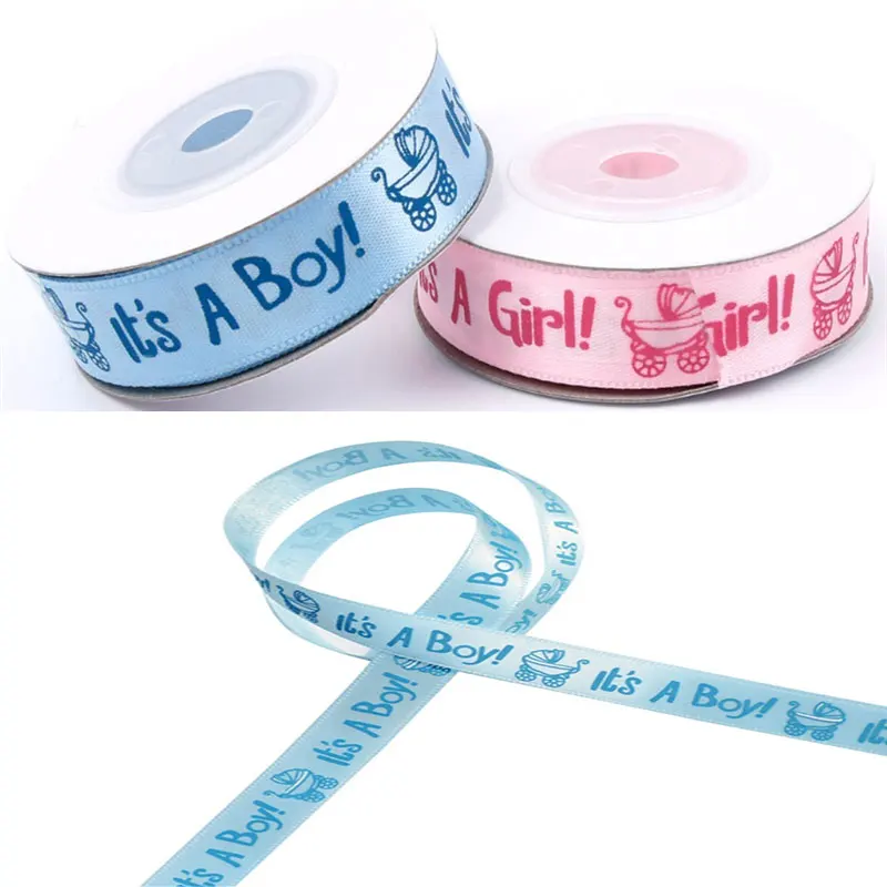 

Personality Printed Ribbon Baby Shower Christening Satin Ribbon Gift Packing DIY