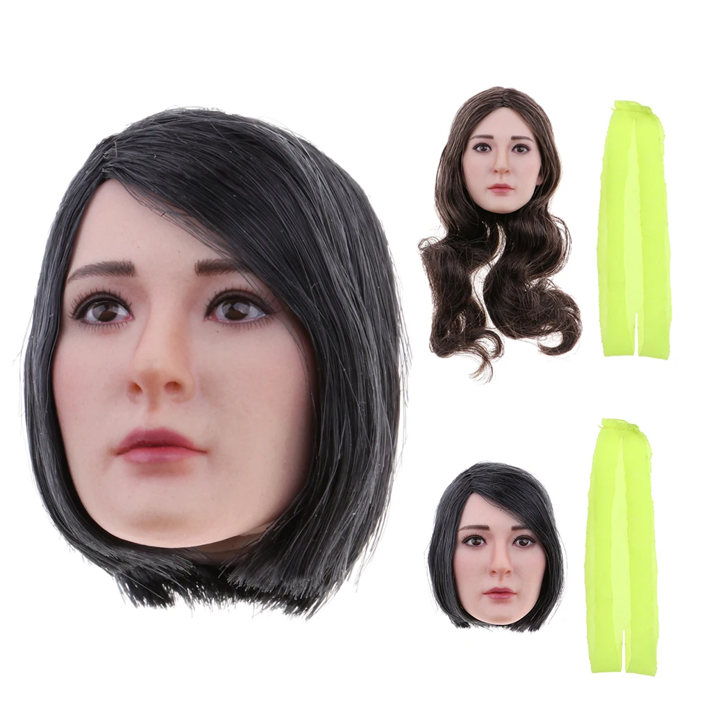 1/6 Scale Female Hiar Head Sculpture with Sexy Open Bikini Set for 12inch   Enterbay Action Figure Mode Doll Accessory