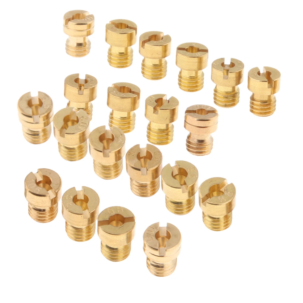 20pcs Carburetor Main Jet Kit for PWK Keihin 85 88 90 92 94 95..120 122 124 High Class Quality Copper Material