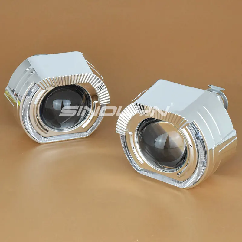  Sinolyn LED Running Lights Angel Eyes HID Bi xenon Projector Lenses for Headlights H4 H7 Car Retrof - 32896960857