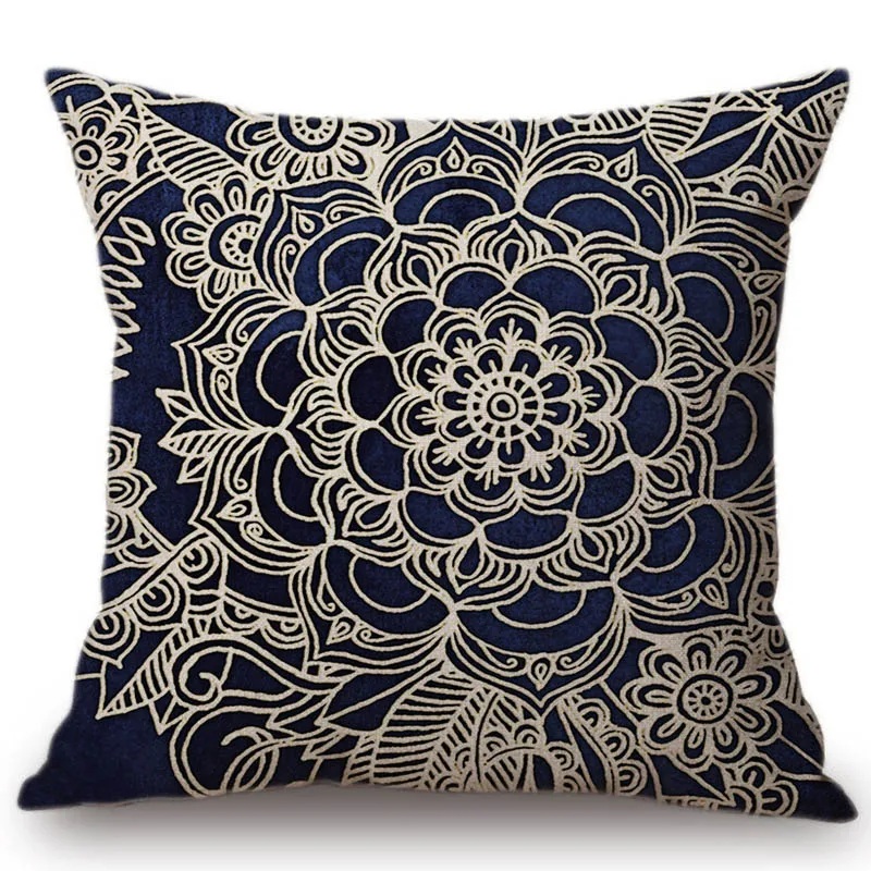 الملكي الأزرق الداكن الزهور morrocca نمط مكتب صوفا ديكور رمي غطاء وسادة وسادة تغطي تصميم هندسي زهرة ماندالا الملكي الأزرق الداكن الزهور morrocca نمط مكتب صوفا ديكور رمي غطاء وسادة وسادة تغطي تصميم هندسي زهرة ماندالا