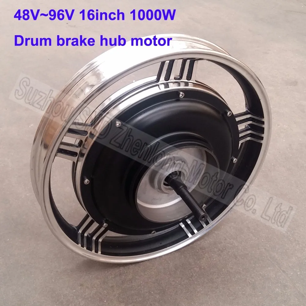 Clearance 16inch ZL motor  48V60v72V96V 1000W  e-bike hub motor/ e-scooter modify brushless drum brake motor G-M601 0