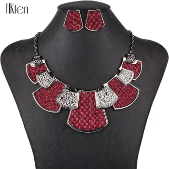 

MS1504446 Fashion Jewelry Sets Hight Quality 2 Colors Necklace Sets For Women Jewelry Black Zinc Plated Fabric Unique Design