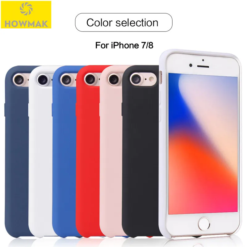 

Original HOWMAK Official Style Liquid Silicone Case For iPhone 6 6S 7 8 Plus Case Soft Back Cover Case For iPhone X XS MAX XR